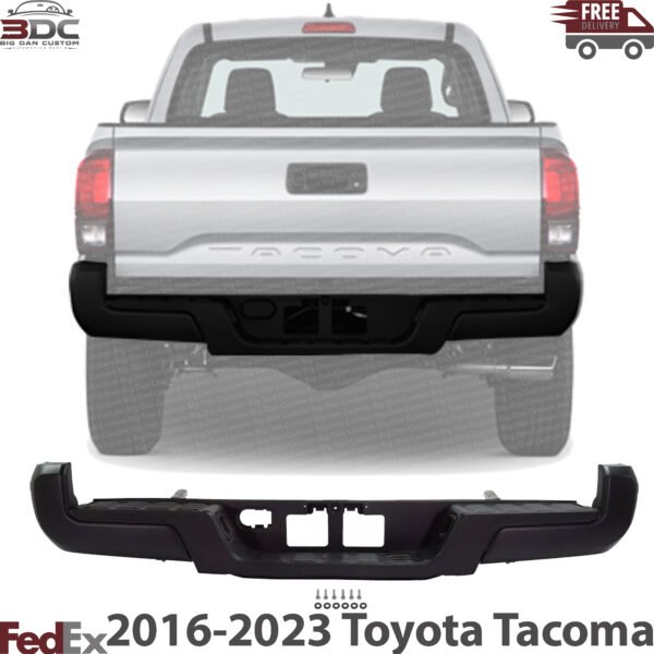 New Rear Step Bumper Black Steel